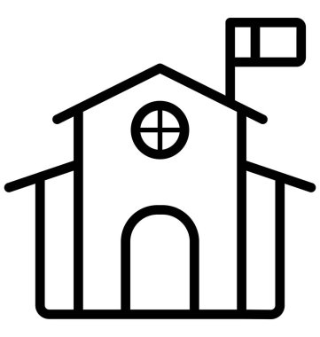 Okul izole çizgi vektör kolayca değiştirilebilir veya düzenlenmiş simge.