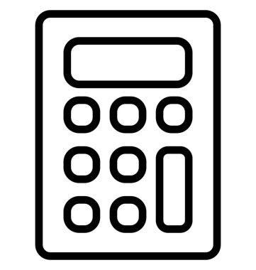 Hesap makinesi izole çizgi vektör kolayca değiştirilebilir veya düzenlenmiş simge.