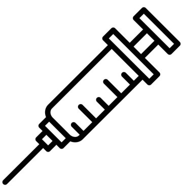 Şırınga izole çizgi vektör kolayca değiştirilebilir veya düzenlenmiş simge.