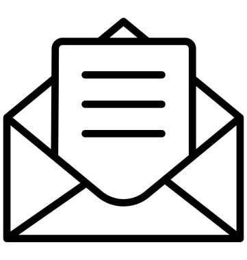 E-posta izole çizgi vektör kolayca değiştirilebilir veya düzenlenmiş simge.