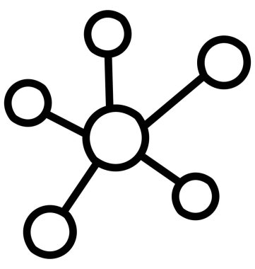 Molekül izole çizgi vektör kolayca değiştirilebilir veya düzenlenmiş simge.