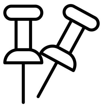 İtmek, PIN izole çizgi vektör kolayca değiştirilebilir veya düzenlenmiş simge. 