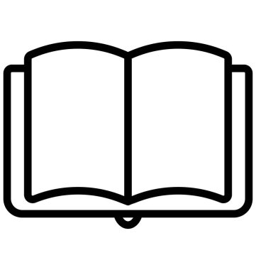 Açık kitap izole çizgi vektör kolayca değiştirilebilir veya düzenlenmiş simge.