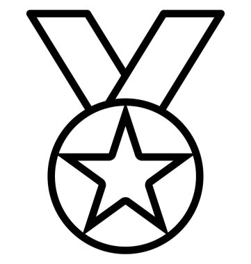 Ödülü rozet izole çizgi vektör kolayca değiştirilebilir veya düzenlenmiş simge.
