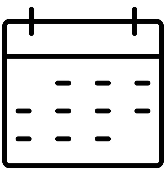 Icona Vettoriale Linea Isolata Calendario Che Può Essere Facilmente Modificata — Vettoriale Stock