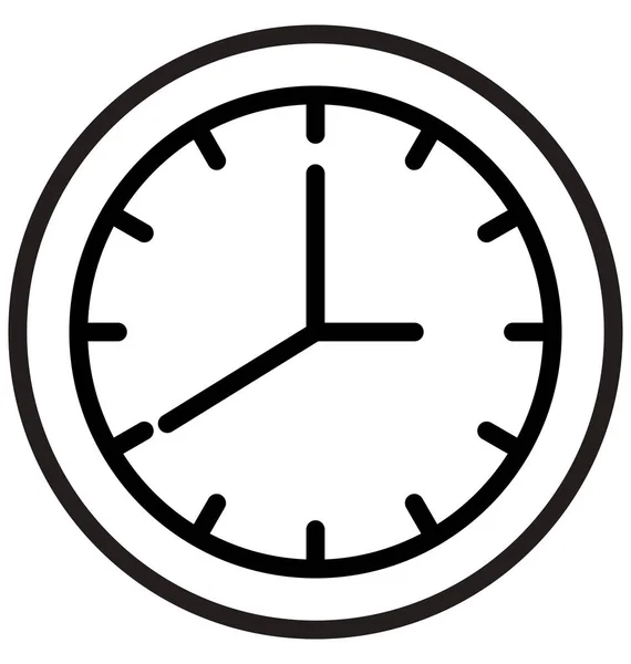 Icône Vectorielle Ligne Isolée Horloge Qui Peut Être Facilement Modifiée — Image vectorielle