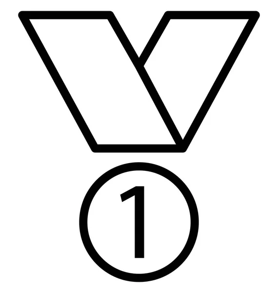 Зоряна Медаль Ізольована Лінія Векторна Піктограма Яку Можна Легко Змінити — стоковий вектор