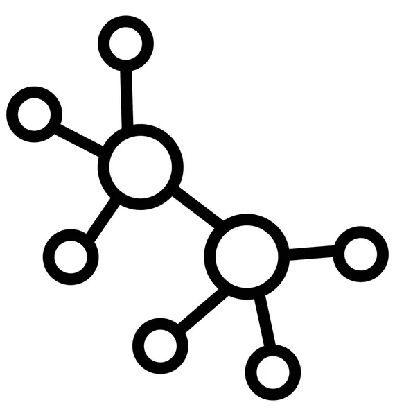 Ícone Vetor Linha Isolado Molécula Que Pode Ser Facilmente Modificado — Vetor de Stock