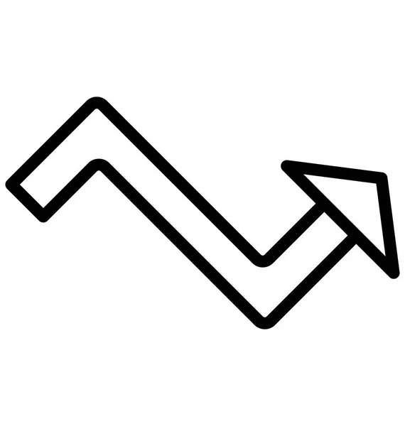 Graphique Croissance Icône Vectorielle Ligne Isolée Qui Peut Être Facilement — Image vectorielle