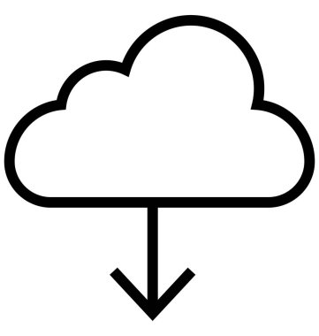 Download, bu kolayca değiştirilebilir veya düzenlenmiş izole satırı vektör simgesi bulut.