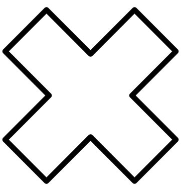 İşareti izole çizgi vektör kolayca değiştirilebilir veya düzenlenmiş simge çarpın.