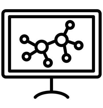 Atom izole çizgi vektör kolayca değiştirilebilir veya düzenlenmiş simge.