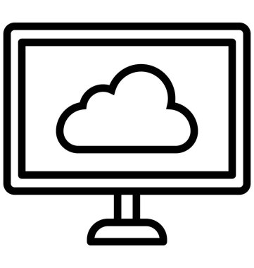 Bulutlar izole çizgi vektör kolayca değiştirilebilir veya düzenlenmiş simge.