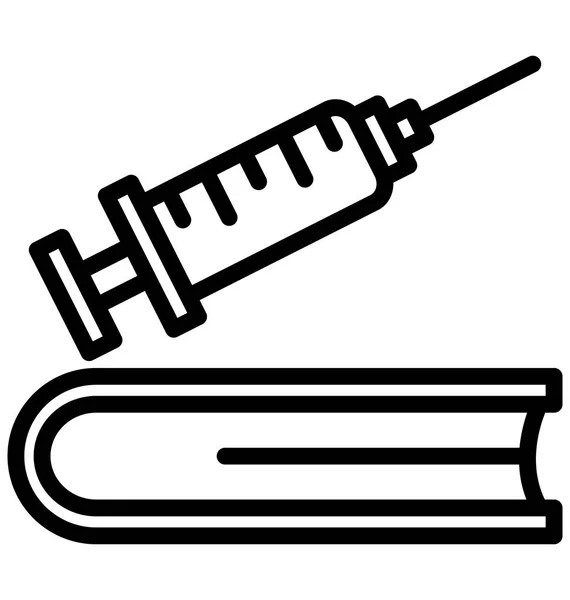 Strzykawki Białym Tle Linii Vector Icon Który Można Łatwo Modyfikować — Wektor stockowy