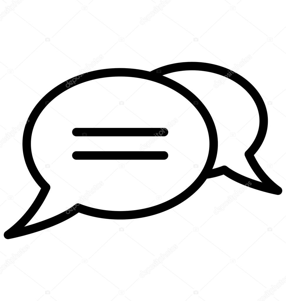 Speech Balloons Isolated Line Vector Icon that can be easily modified or edited.