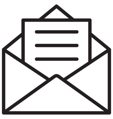 Kolayca değiştirilebilen ya da düzenlenebilen zarf izole edilmiş Vektör simgesi.