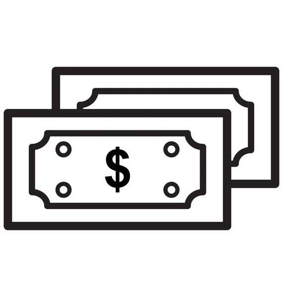 Currency Stack Isolated Vector Icon Can Easily Modified Edited — Stock Vector