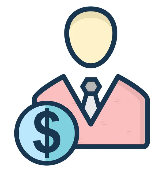 Businessman Isolated Vector Icon Can Easily Modified Edited — Stock Vector