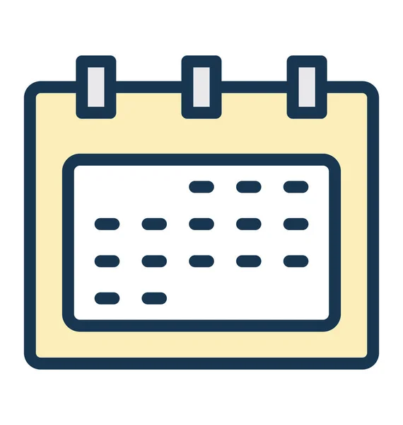 Kalenderisoliertes Vektorsymbol Das Leicht Geändert Oder Bearbeitet Werden Kann — Stockvektor