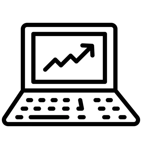 Gráfico Online Ícone Vetor Isolado Crescimento Que Pode Ser Facilmente — Vetor de Stock