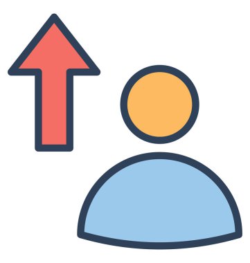 Yukarı ok, iyileştirme izole vektör simgesi olmak çok kolay düzenleyebilir veya değiştirilmiş olan adam. 