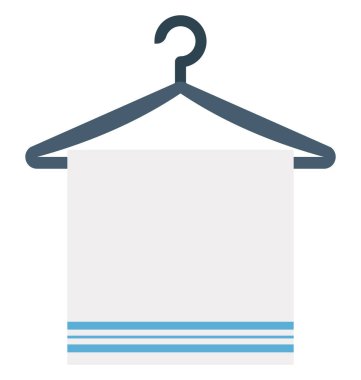 Banyo havlusu, askı kolayca değiştirilebilir veya düzenlenmiş izole vektör simge.