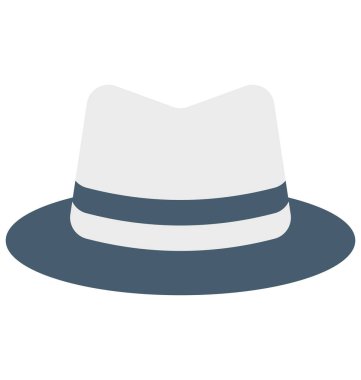 Kovboy, kolayca değiştirilebilir veya düzenlenmiş izole vektör simge şapka.