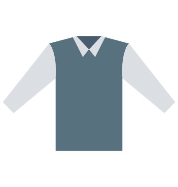 Yakalı, uzun kollu kolayca değiştirilebilir veya düzenlenmiş izole vektör simge.