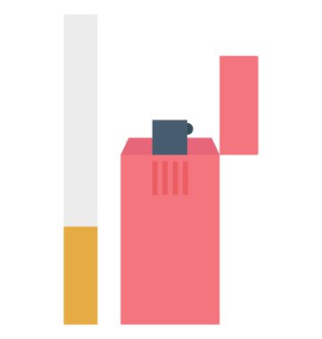 Çakmak, Sigara kolayca değiştirilebilir veya düzenlenmiş izole vektör simge.