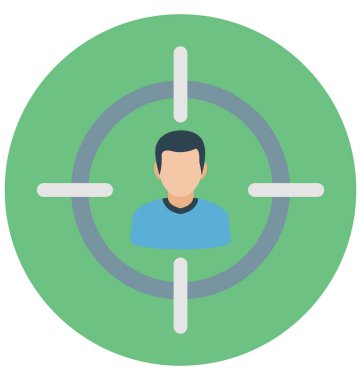 Hedef Kullanıcı renk izole vektör simgesi olduğunu kolayca yayına hazırlamak olabilir veya değişikliğin.