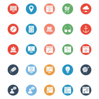 Online pazarlama izole vektör düzenleme veya değiştirme tarihi çok kolay olabilir Set simgeleri. 