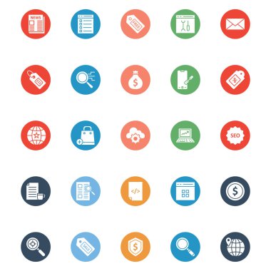 Online pazarlama izole vektör düzenleme veya değiştirme tarihi çok kolay olabilir Set simgeleri. 