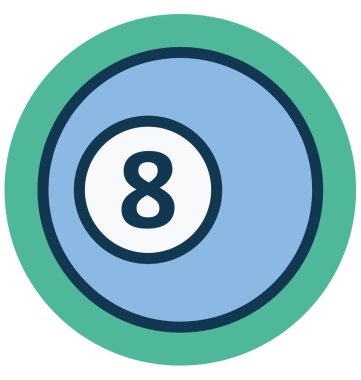 Bilardo topu, numara sekiz izole vektör kolayca değiştirebileceğiniz simgesini veya Düzenle