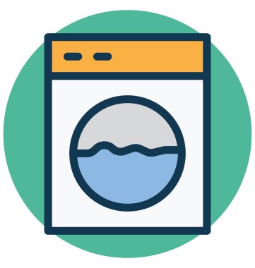 Yıkama makinesi, Çamaşırhane izole vektör simge kolayca değiştirebileceğiniz veya Düzenle