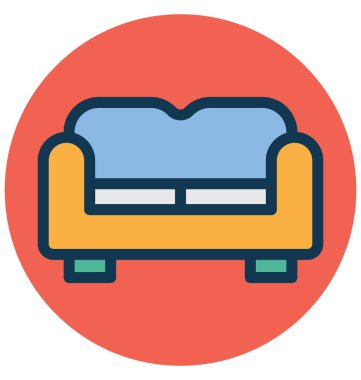 Kanepe mobilya Isolated kolayca değiştirebilirsiniz vektör simge veya Düzenle