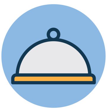 Şef tabağı, kapalı yemek kolayca değiştirebilirsiniz izole vektör simge veya Düzenle