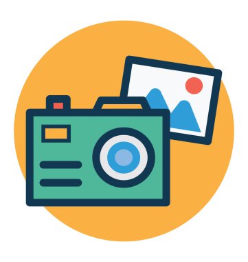 Fotoğraf makinesi, dijital kamera kolayca değiştirebilirsiniz izole vektör simge veya Düzenle