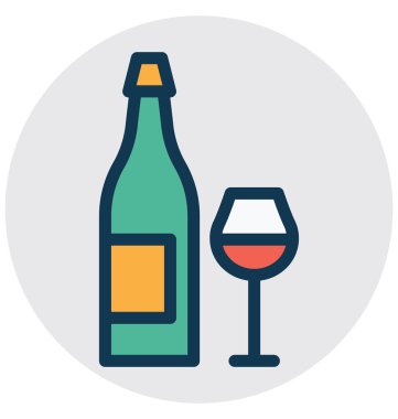 Alkollü içki, şarap kolayca değiştirebilirsiniz izole vektör simge veya Düzenle