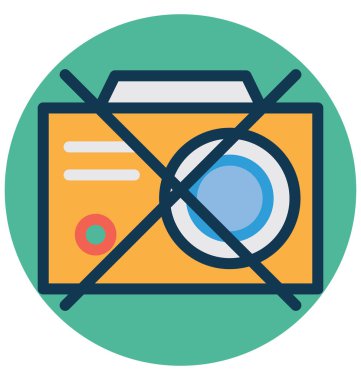 Kamera, yasak kolayca değiştirebilirsiniz izole vektör simge veya Düzenle