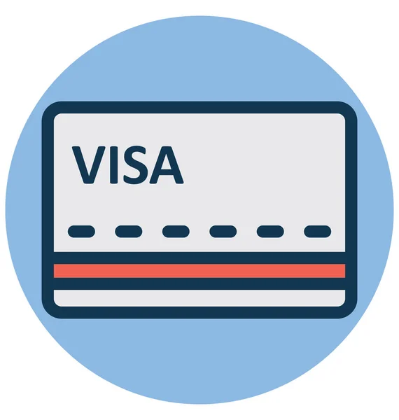 Bankkort Kreditkort Isolerade Vektor Ikon Som Kan Enkelt Ändra Eller — Stock vektor