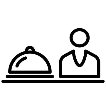 Olmak kolayca düzenleyebilir veya değiştirilen garson izole vektör simgesi.