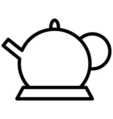 Olmak kolayca düzenleyebilir veya değiştirilen çaydanlık izole vektör simgesi.