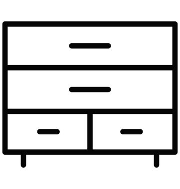 Olmak kolayca düzenleyebilir veya değiştirilen çekmeceler izole vektör simgesi.