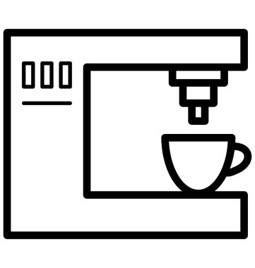 Olmak kolayca düzenleyebilir veya değiştirilen kahve makinesi izole vektör simgesi.