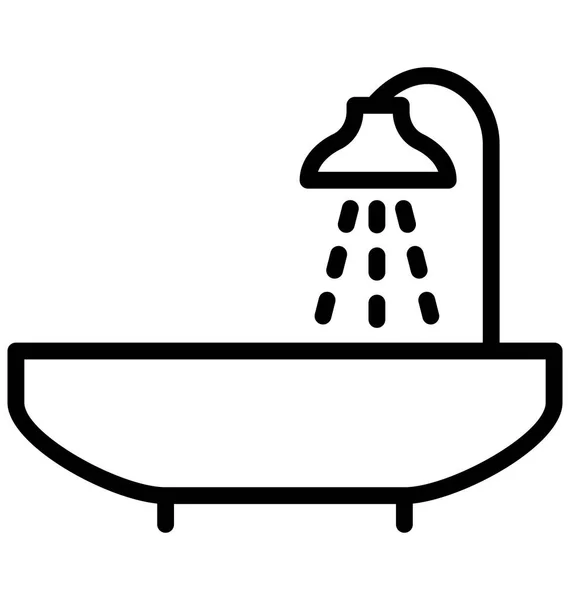 Ein Der Badewanne Isoliertes Vektorsymbol Das Leicht Bearbeitet Oder Verändert — Stockvektor