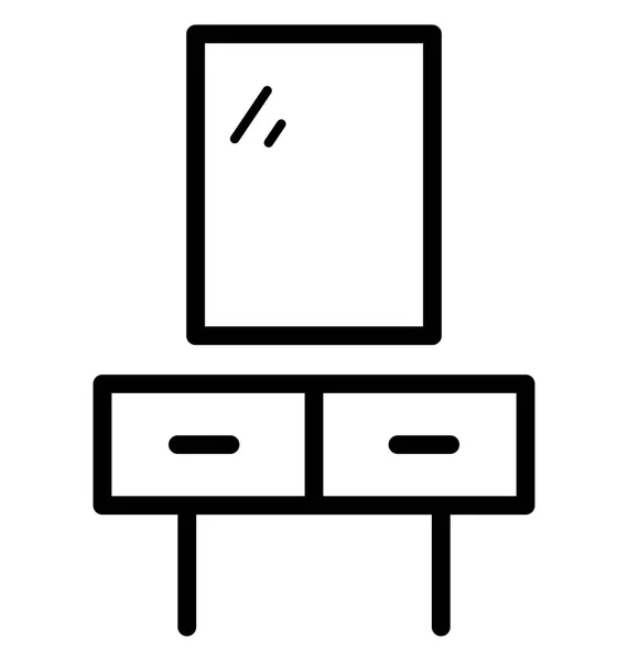 Table Vanité Isolée Icône Vectorielle Qui Peut Être Facilement Éditée — Image vectorielle