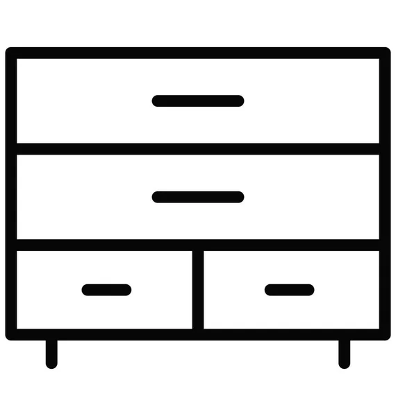 Drawers Isolated Vector Icon Can Easily Edit Modified — Stock Vector