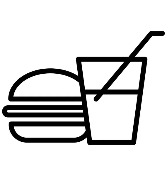 Isoliertes Vektorsymbol Für Fast Food Das Leicht Bearbeitet Oder Modifiziert — Stockvektor