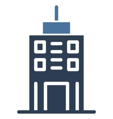 Otel binası izole vektör simgesi olmak kolayca düzenleyebilir veya değiştirilen.