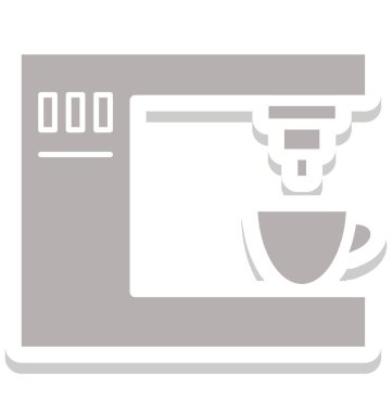 Olmak kolayca düzenleyebilir veya değiştirilen kahve makinesi izole vektör simgesi.